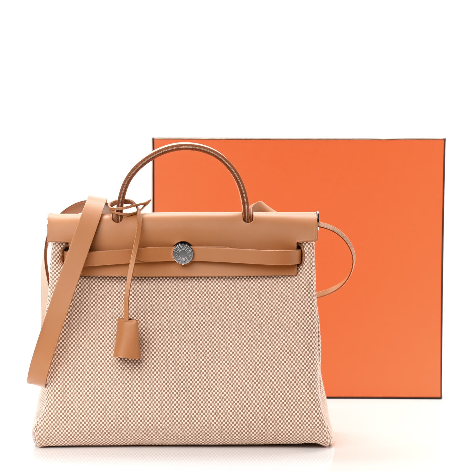 Hermes Vache Hunter Criss Viking Herbag Zip Retourne 31 PM Ecru Beige Naturel 13 of 13