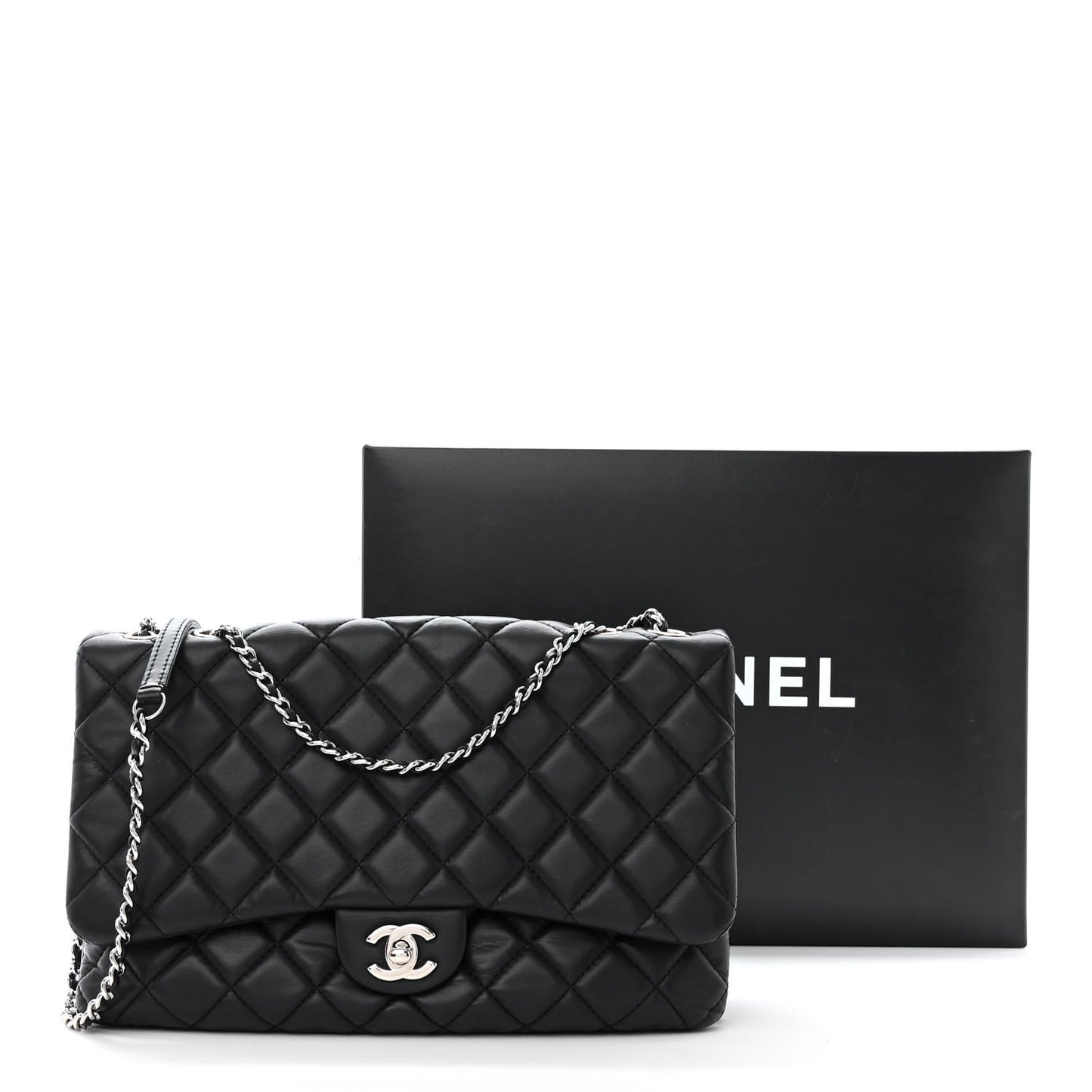 Calfskin Quilted Tender Touch Flap Bag Black