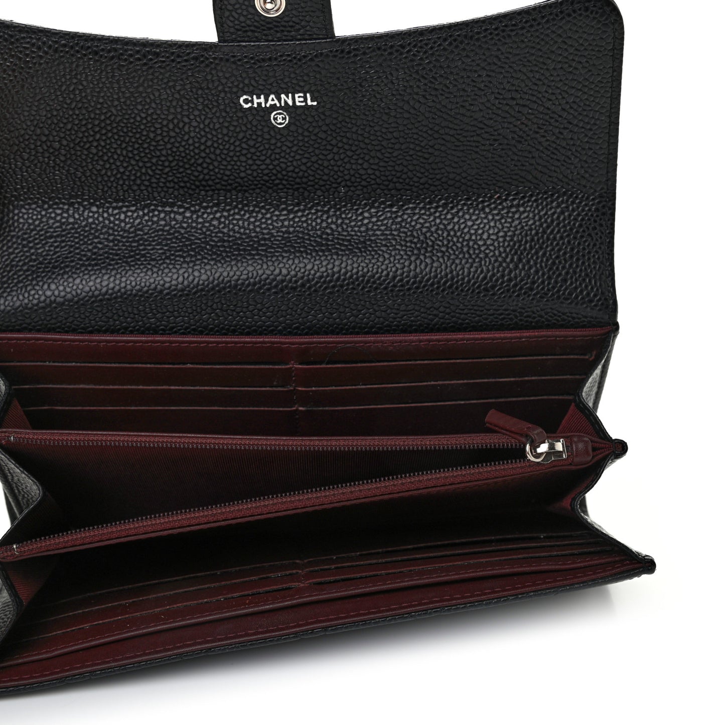 Caviar Quilted Large Flap Wallet Black