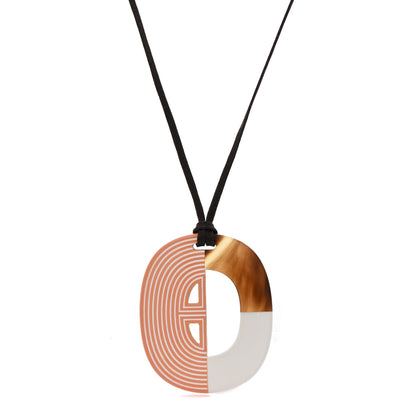 Hermes Buffalo Horn Lacquer Lift Remix Necklace PM Meringue 1 of 6