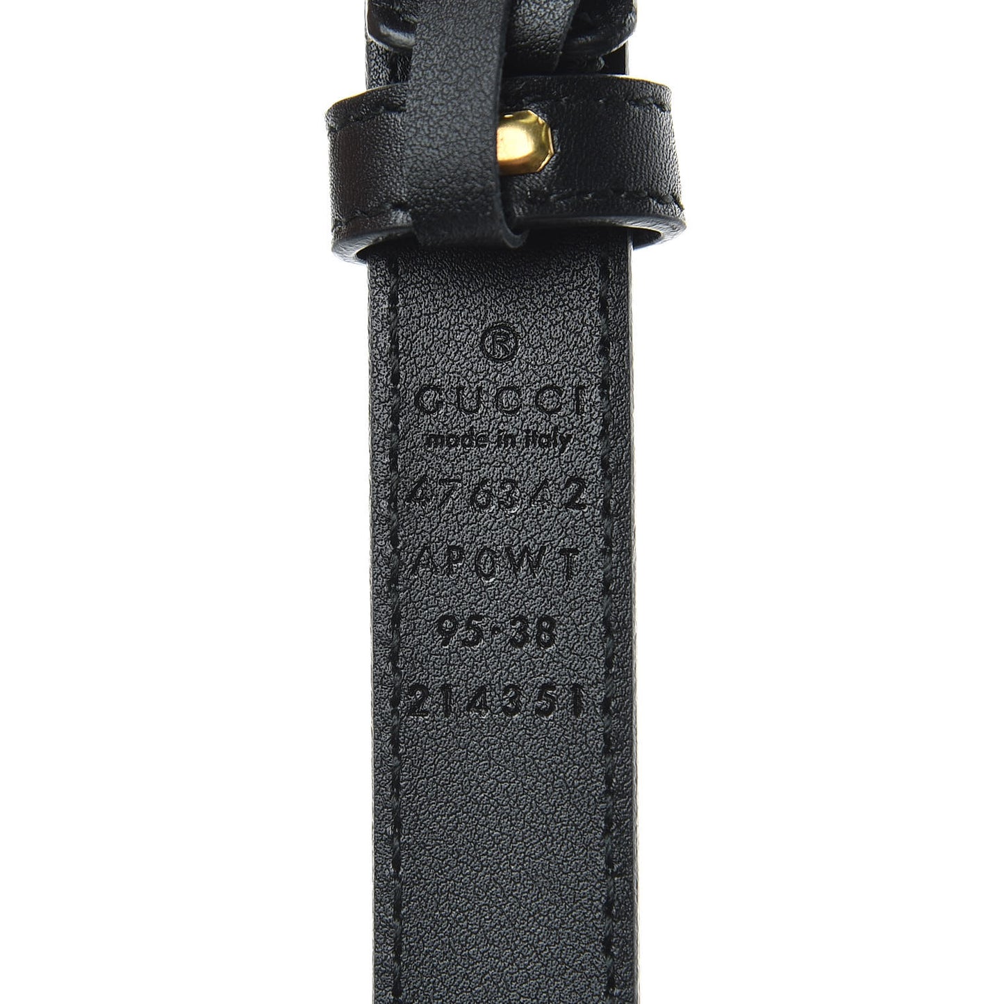 Calfskin Pearl Double G 20mm Belt 95 38 Black Cream