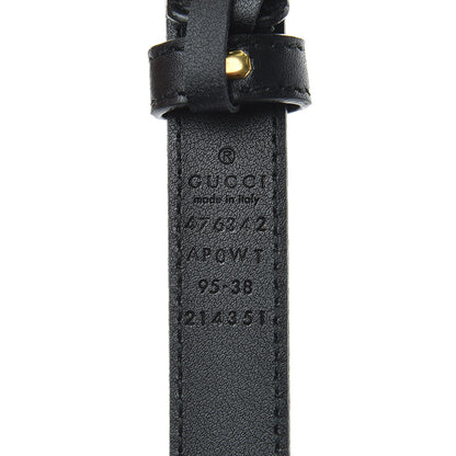 Gucci Calfskin Pearl Double G 20mm Belt 95 38 Black Cream 6 of 6