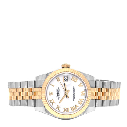 Rolex Stainless Steel 18K Yellow Gold 31mm Oyster Perpetual Datejust Watch White Roman 178273 2 of 5