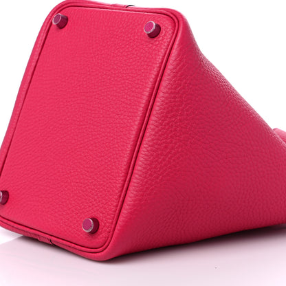 Hermes Taurillon Clemence Monochrome Picotin Lock 18 PM Rose Mexico 8 of 9