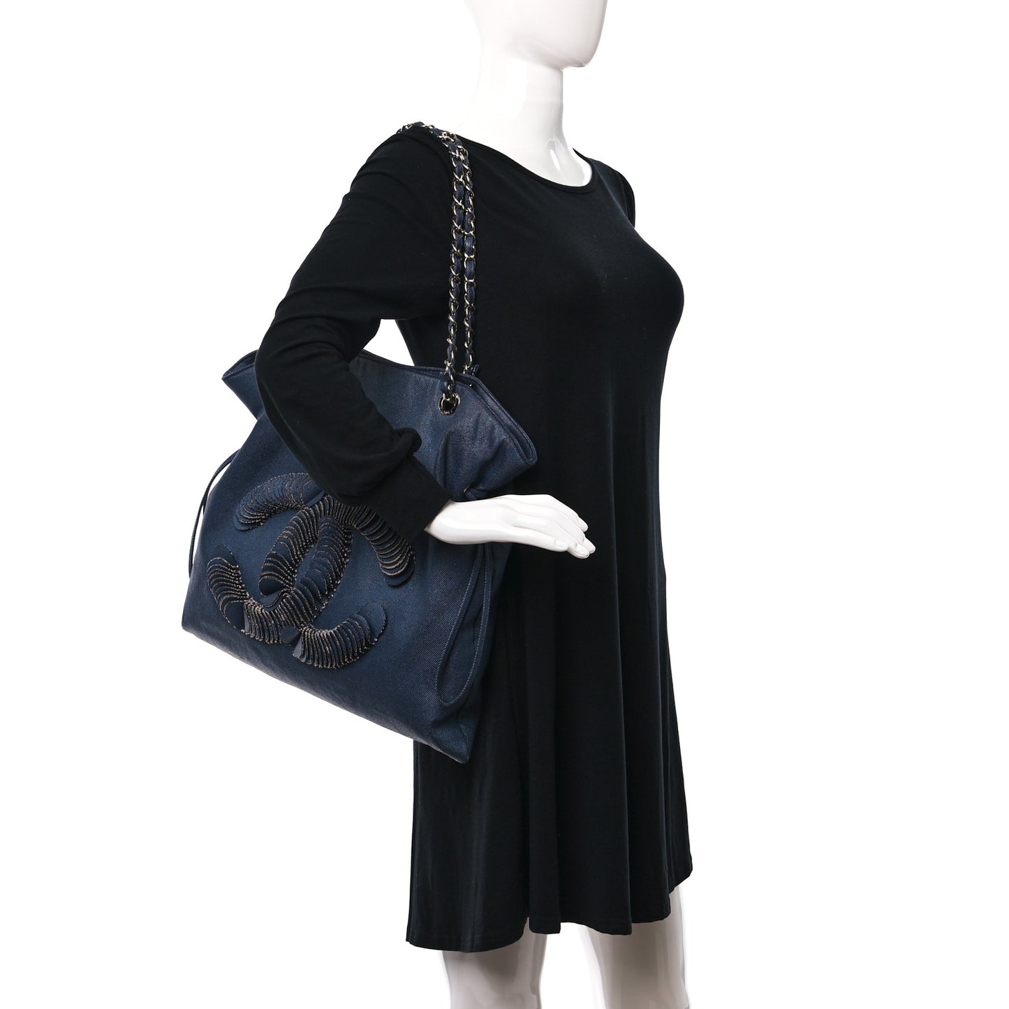 Denim Small CC Discus Tote Blue