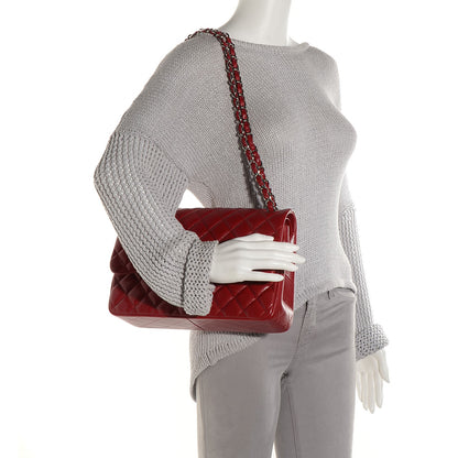 Chanel Caviar Quilted Jumbo Double Flap Red 2 of 8