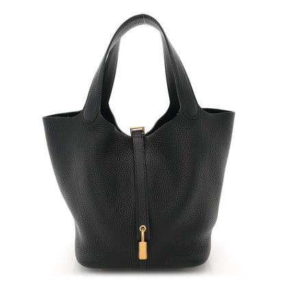 Hermes Taurillon Clemence Picotin Lock 22 MM Black 1 of 10