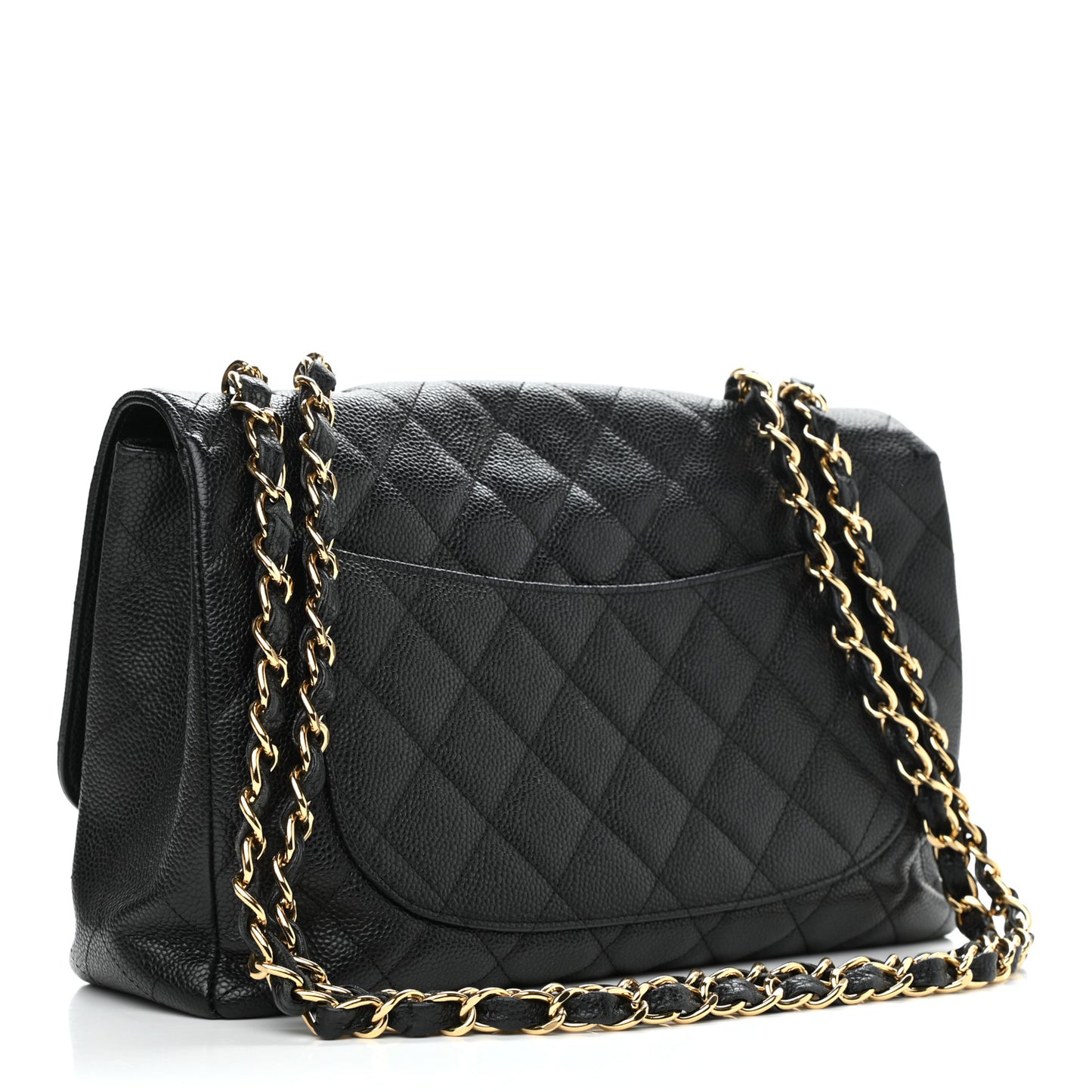 Caviar Quilted Jumbo Single Flap Black