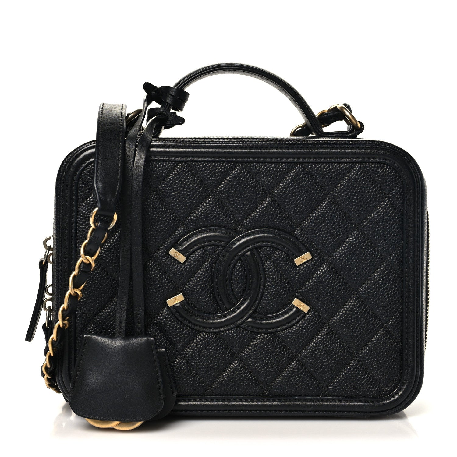 Chanel Caviar Quilted Medium CC Filigree Vanity Case Black 1 of 10