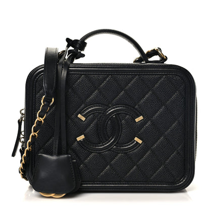 Chanel Caviar Quilted Medium CC Filigree Vanity Case Black 1 of 10