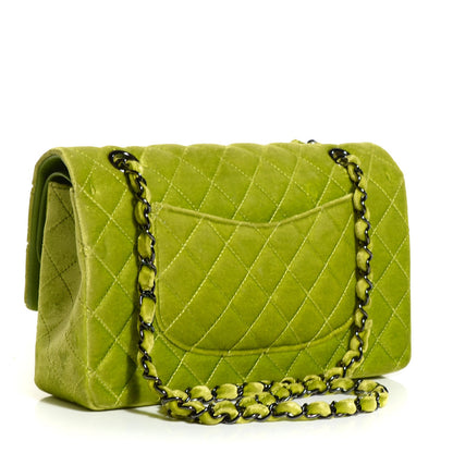 Chanel Velvet Quilted Medium Double Flap Green 3 of 8