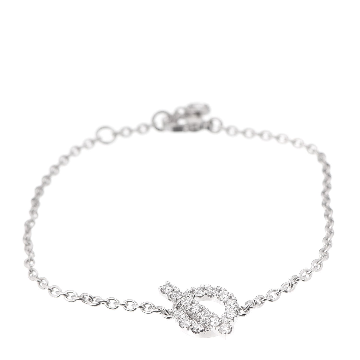 Hermes 18K White Gold Diamond Finesse Bracelet SH 1 of 5