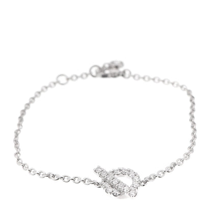 Hermes 18K White Gold Diamond Finesse Bracelet SH 1 of 5