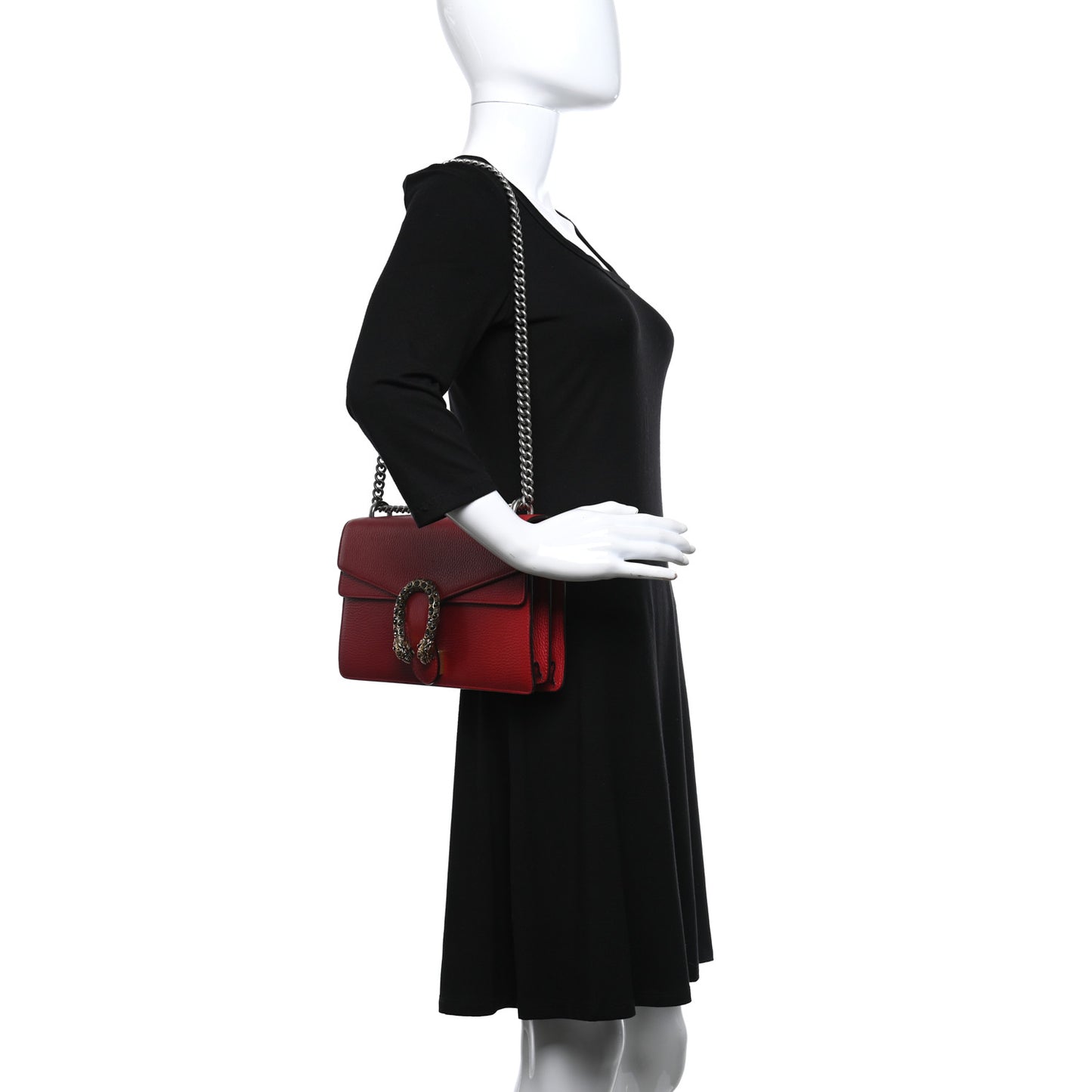 Dollar Calfskin Swarovski Crystal Small Dionysus Shoulder Bag Hibiscus Red