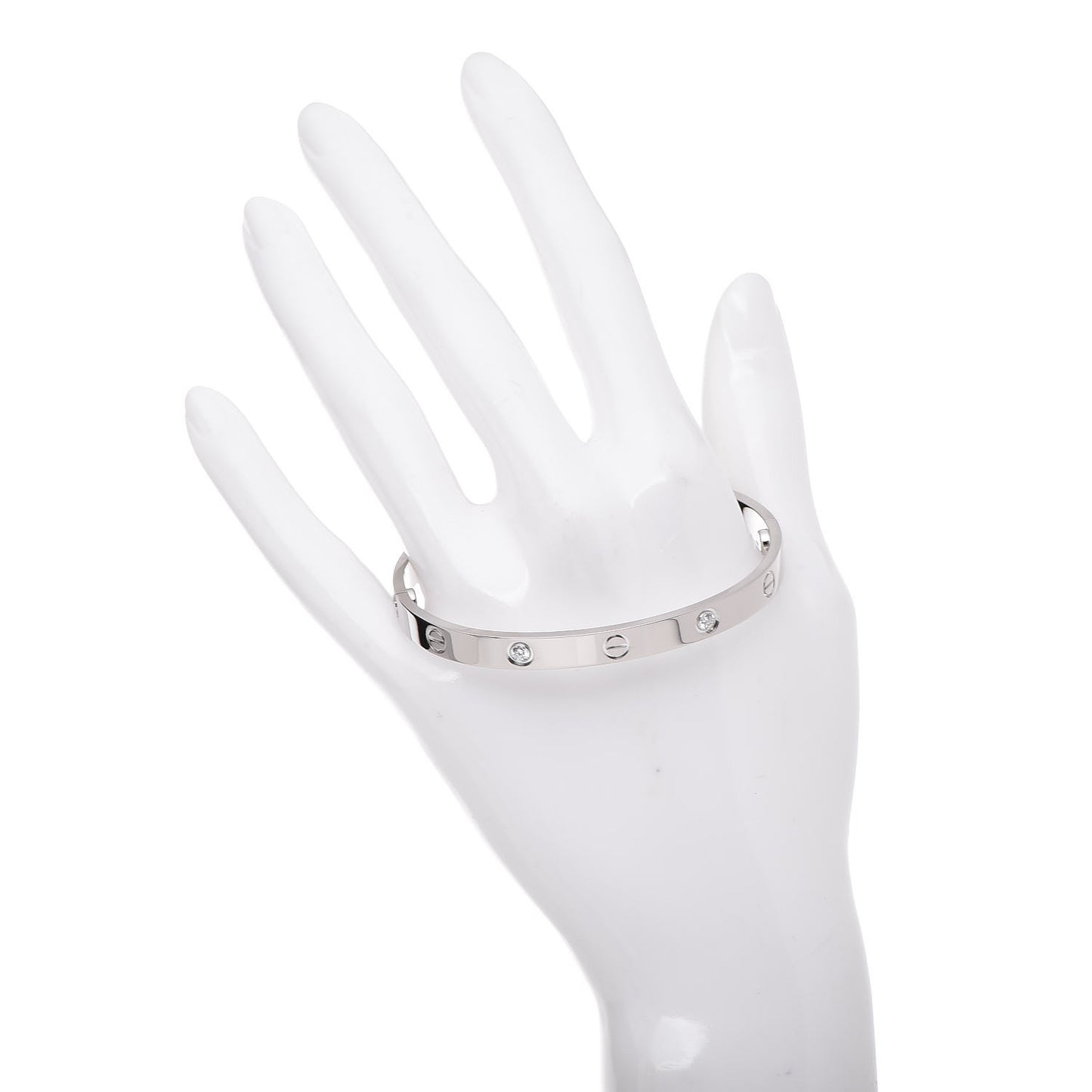 18K White Gold 4 Diamond LOVE Bracelet 18