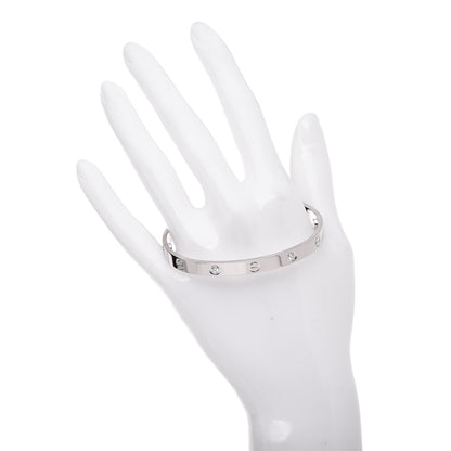 Cartier 18K White Gold 4 Diamond LOVE Bracelet 18 2 of 6