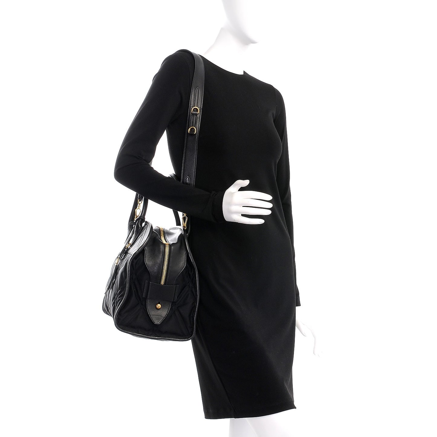 Tessuto Nylon Quilted Impunturato Bauletto Nero Black