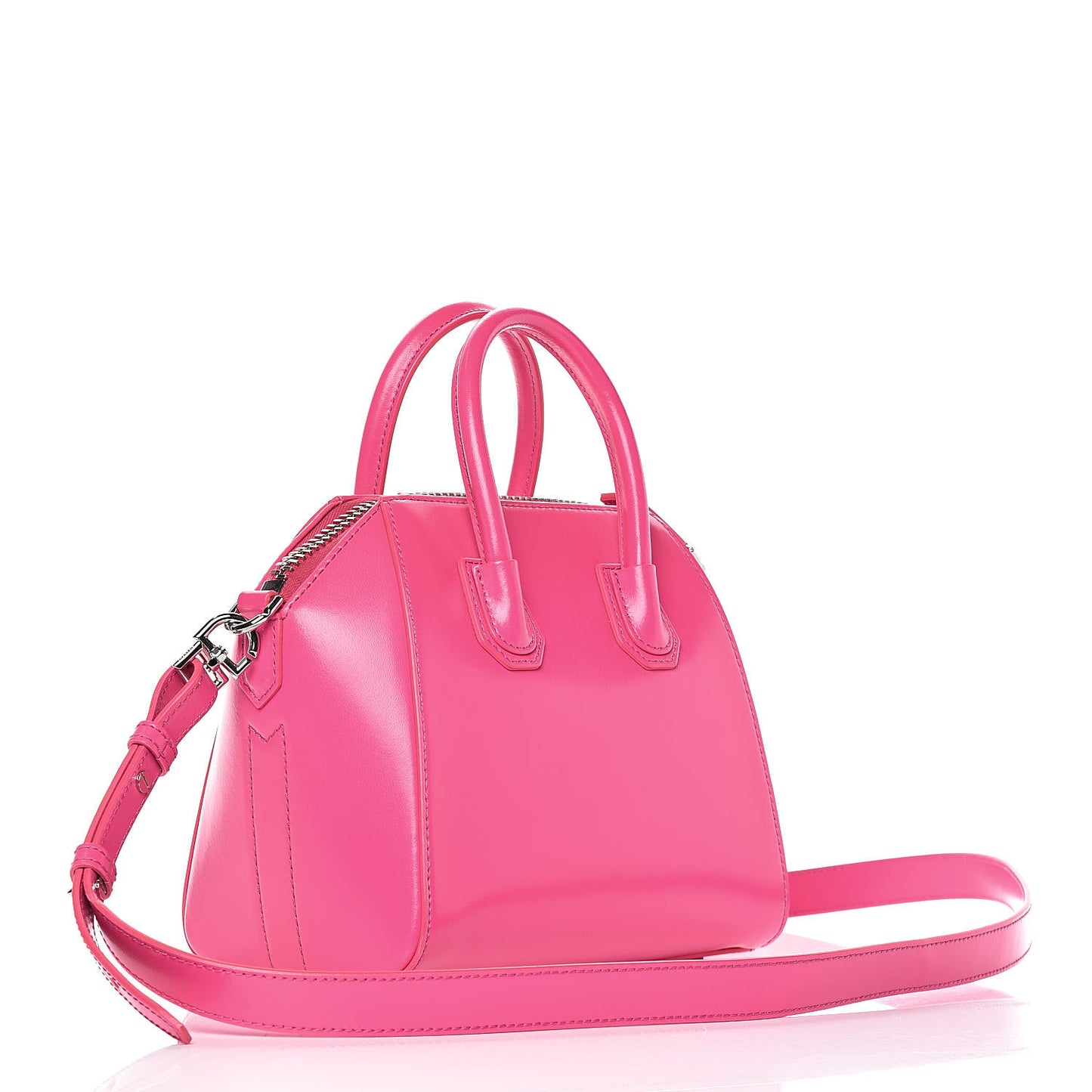 Shiny Lord Calfskin Mini Antigona Shocking Pink