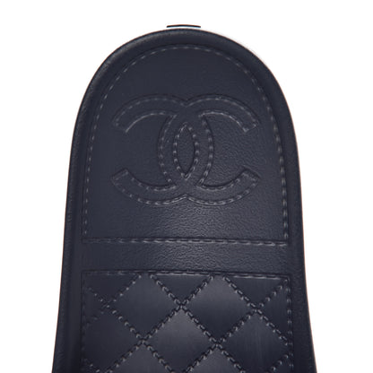 Chanel Rubber CC Flat Slide Sandals 37 Pink Red 6 of 10