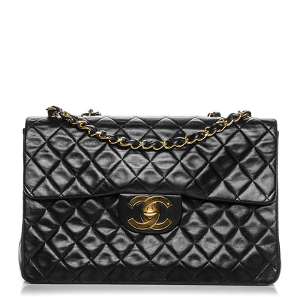 Chanel Lambskin Quilted XL Jumbo Single Flap Black 1 of 10
