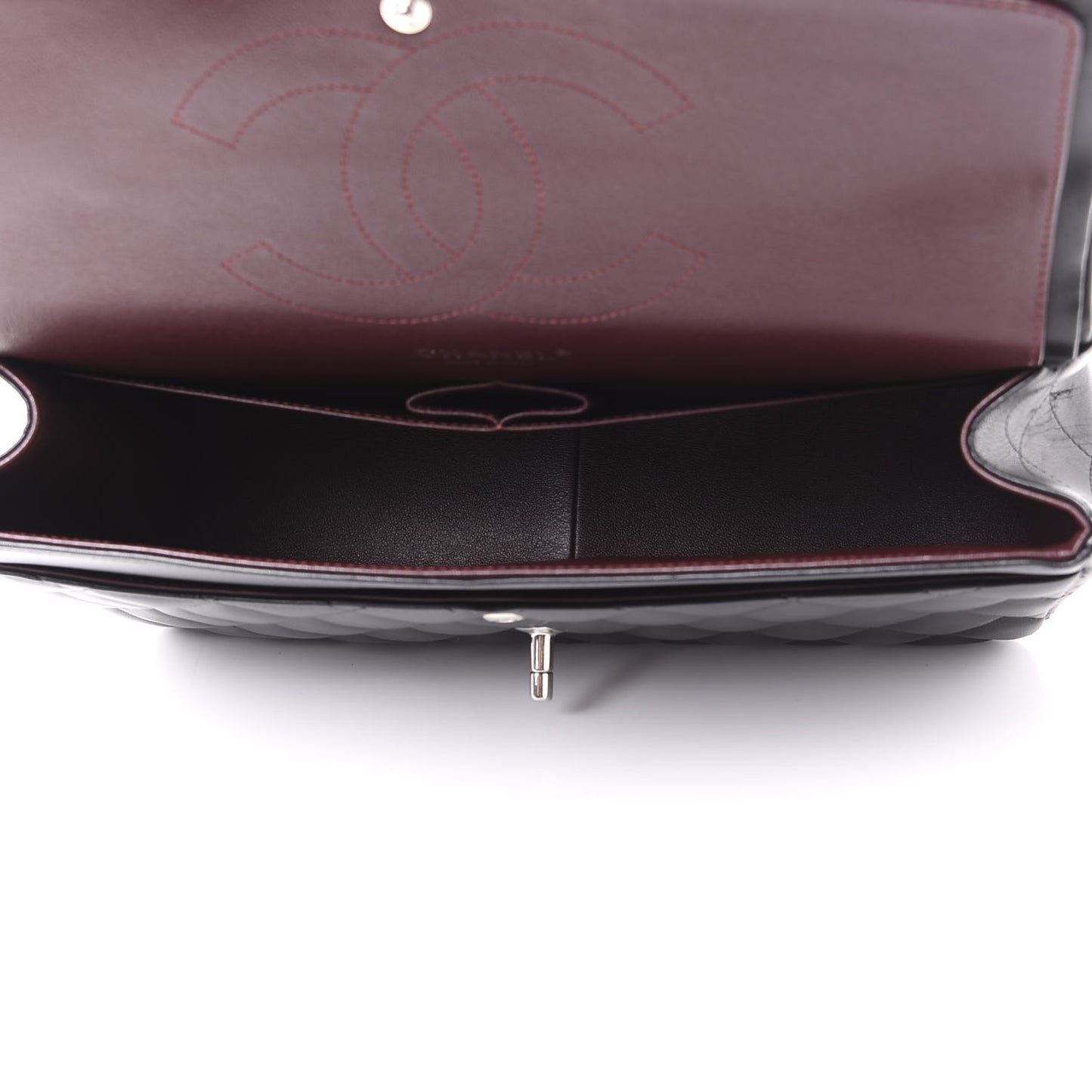 Lambskin Quilted Jumbo Double Flap Black
