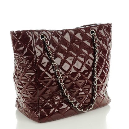 Chanel Patent Quilted Large Chic and Glitter Tote Dark Red 3 of 7