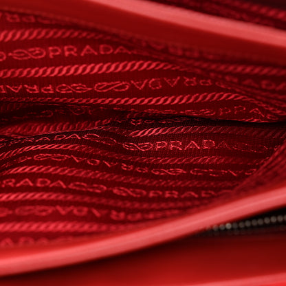Prada Saffiano Tessuto Nylon Chain Shoulder Bag Rosso 6 of 14