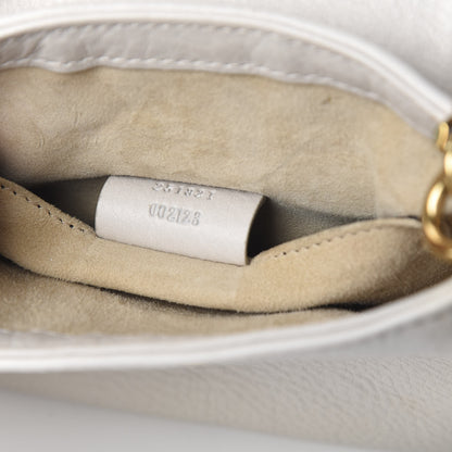 Gucci Pebbled Calfskin Small 1973 Chain Shoulder Bag Off White 8 of 10