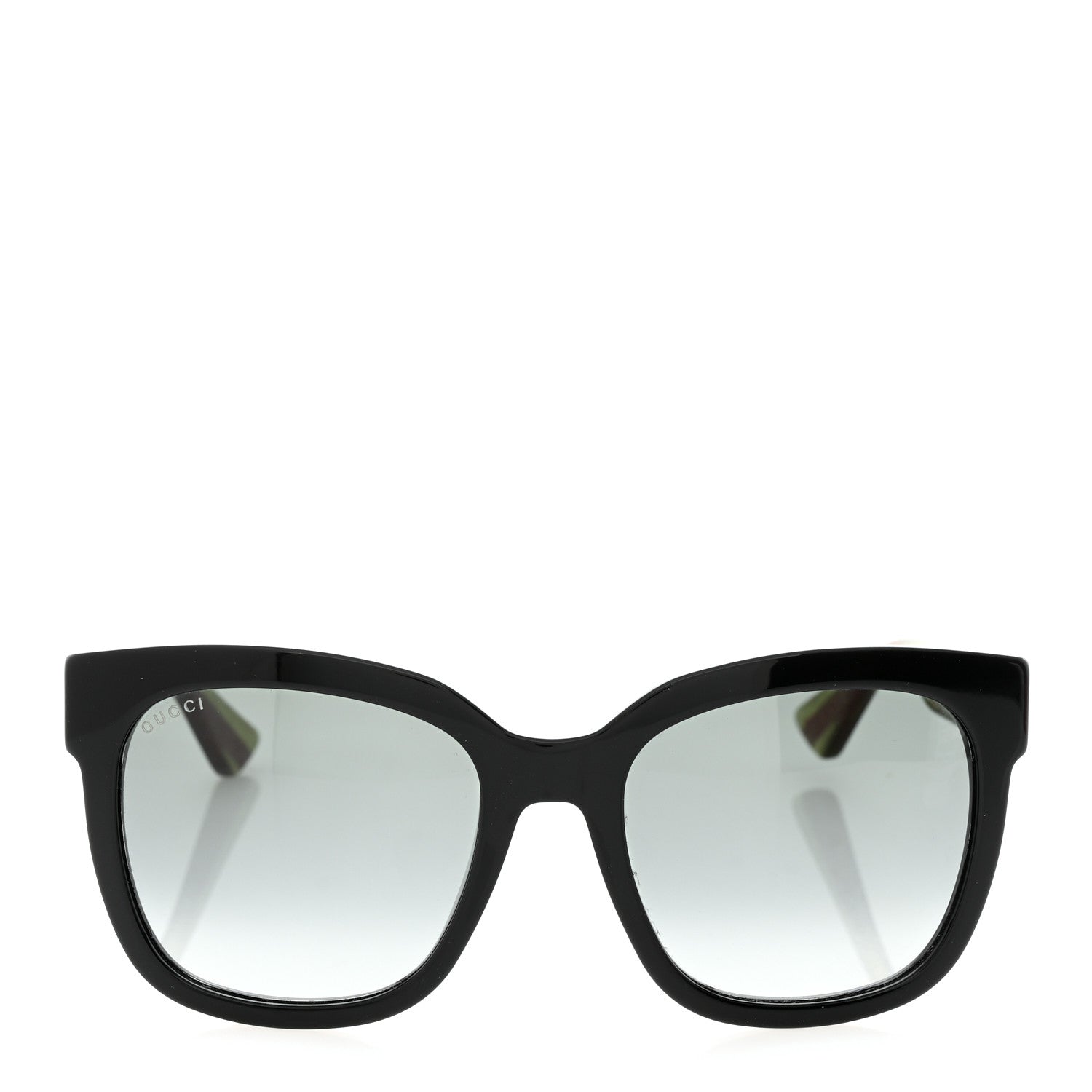 Gucci Acetate Square Frame Web Glitter Sunglasses GG0034S Black Green 2 of 8