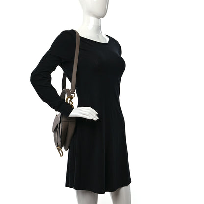 Christian Dior Grained Calfskin Saddle Bag With Strap Taupe 3 of 10