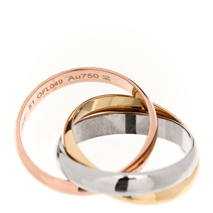 Cartier 18K Pink Yellow White Gold Classic Trinity Ring 51 5.75 5 of 5