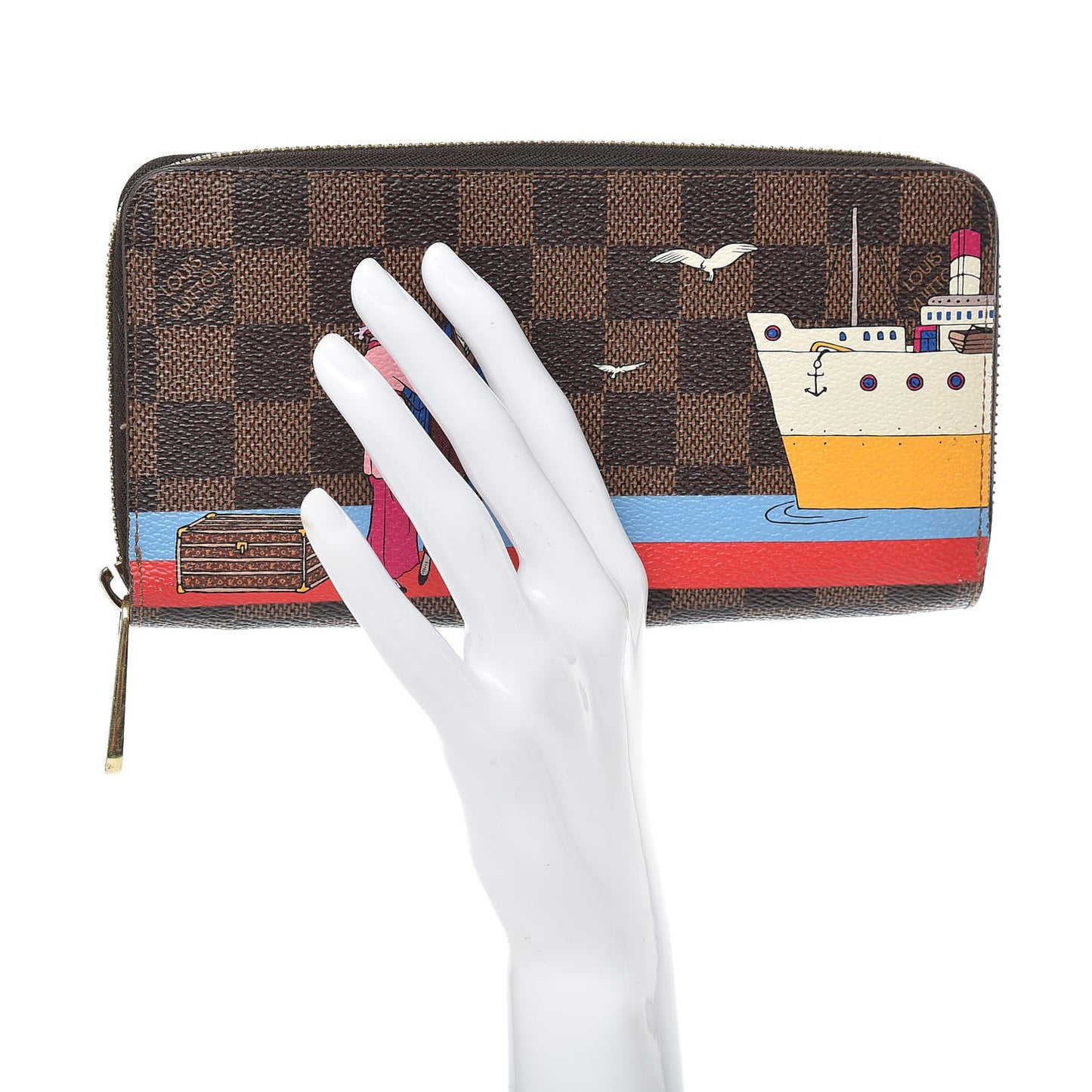 Damier Ebene 2016 Christmas Animation Zippy Wallet Rouge