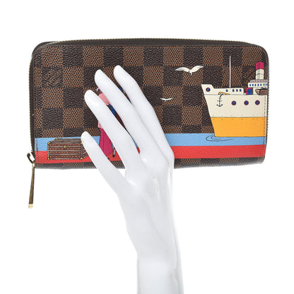 Louis Vuitton Damier Ebene 2016 Christmas Animation Zippy Wallet Rouge 2 of 9