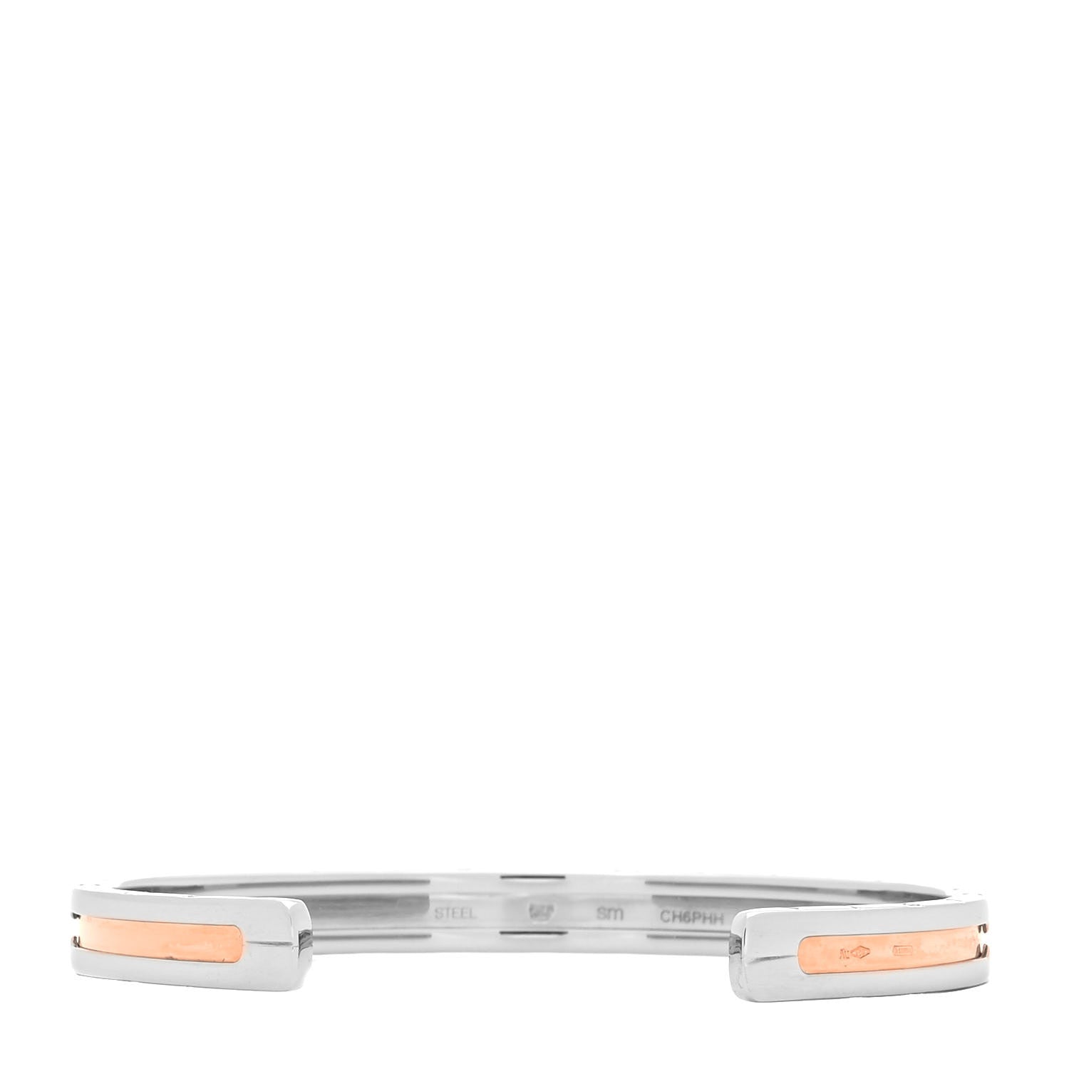 Bulgari 18K Rose Gold Stainless Steel B.Zero1 Cuff Bracelet SM 3 of 4