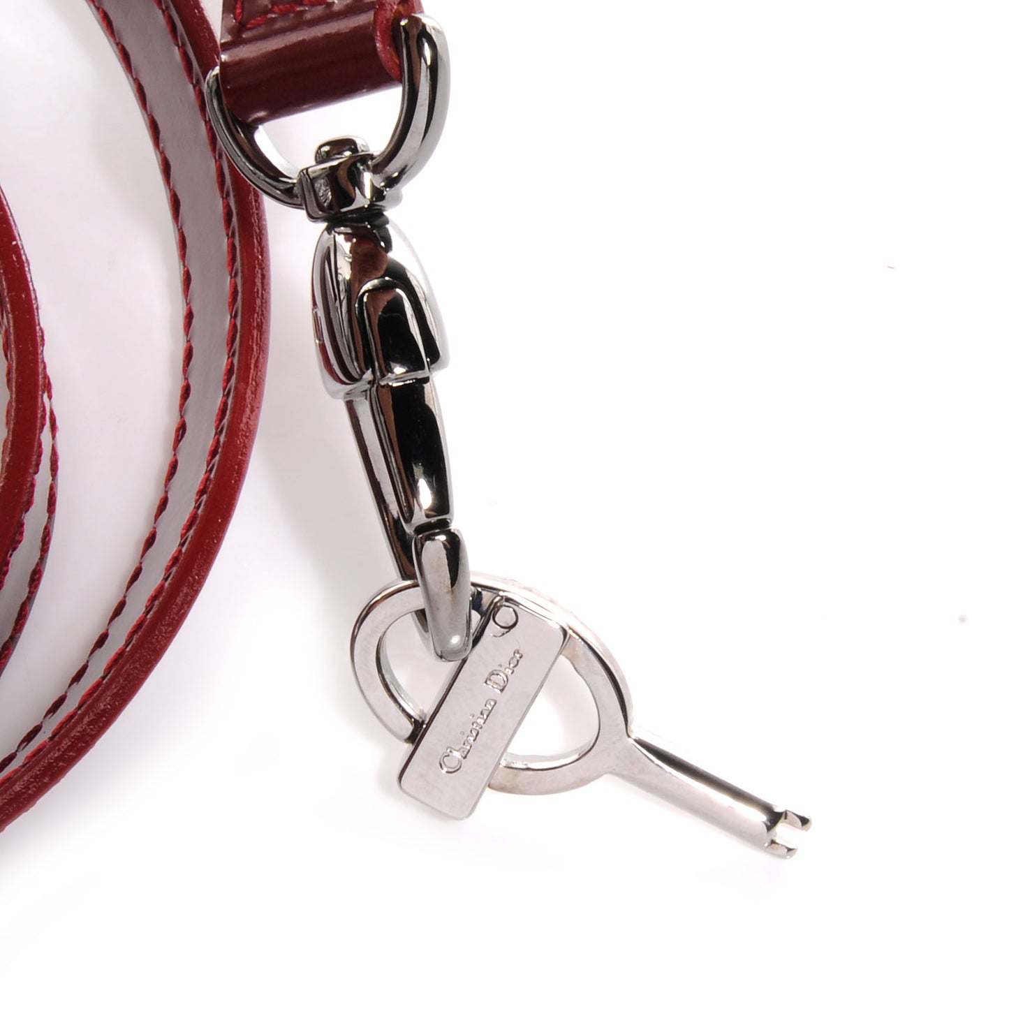 Patent Lady Dior Shoulder Strap Red
