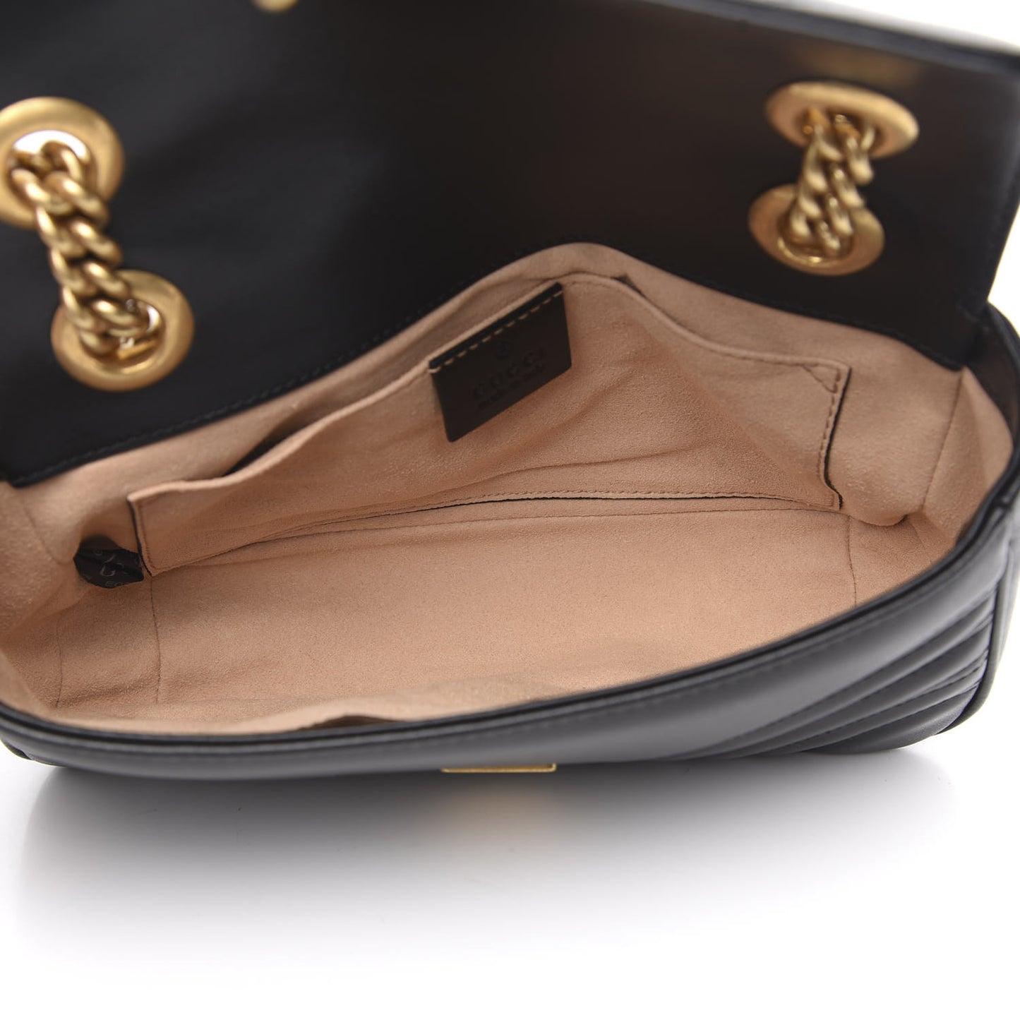 Calfskin Matelasse Mini GG Marmont Shoulder Bag Black