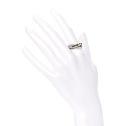 David Yurman Sterling Silver 18K Yellow Gold 7mm Narrow Crossover Ring 56 7.75 2 of 6