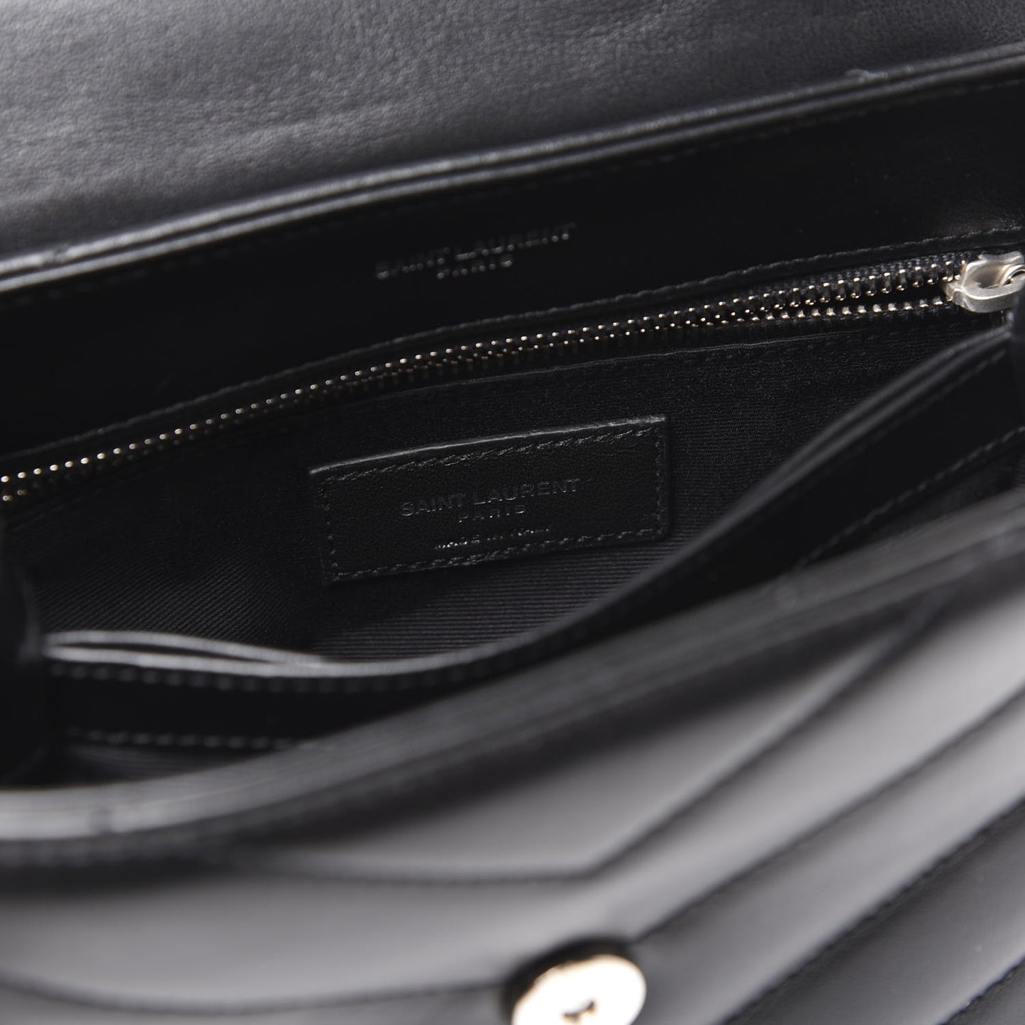 Calfskin Y Quilted Monogram Toy Loulou Crossbody Bag Black