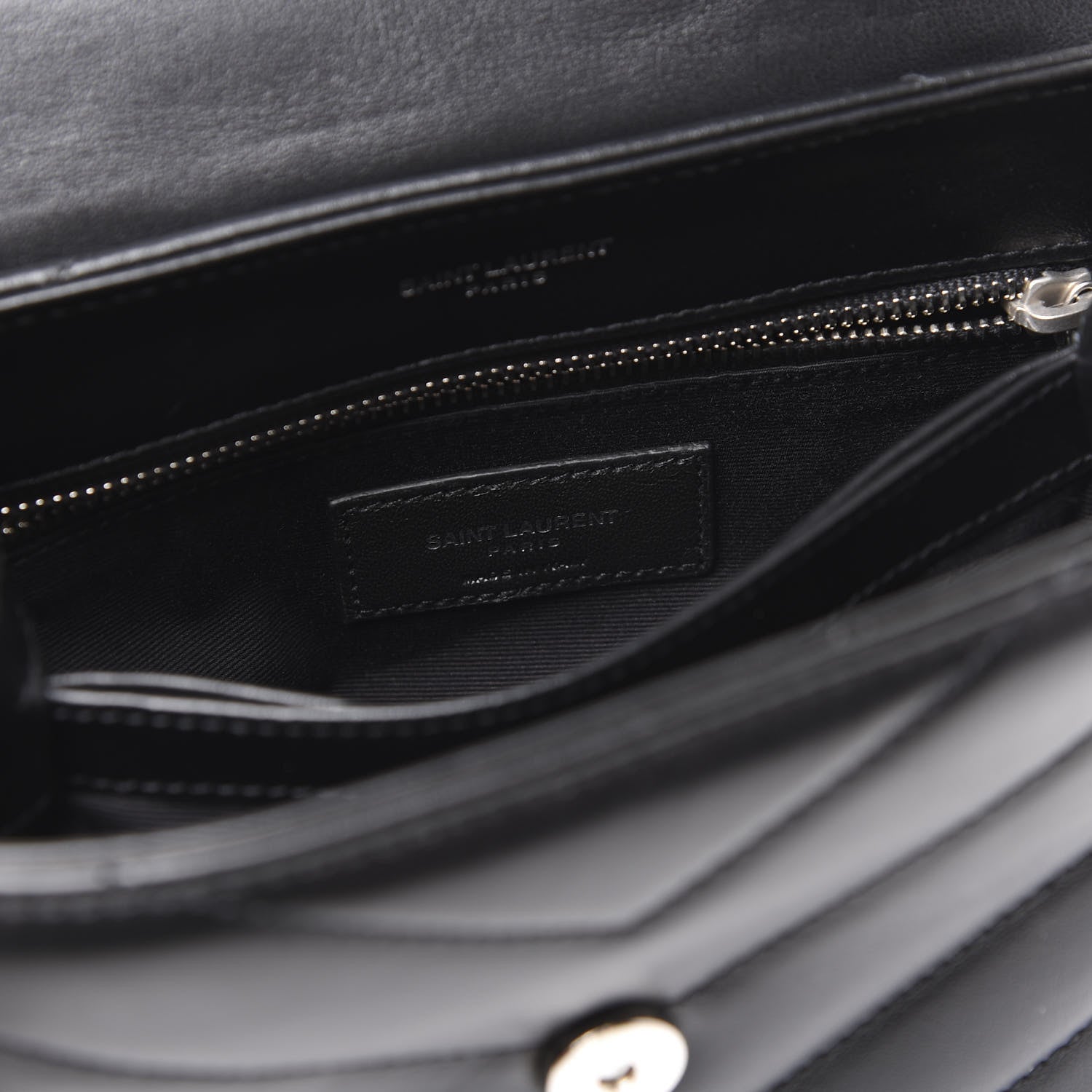 Saint Laurent Calfskin Y Quilted Monogram Toy Loulou Crossbody Bag Black 8 of 10