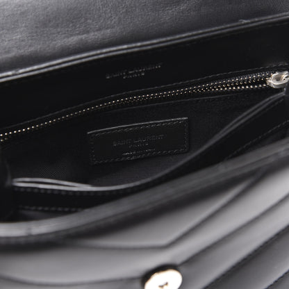 Saint Laurent Calfskin Y Quilted Monogram Toy Loulou Crossbody Bag Black 8 of 10