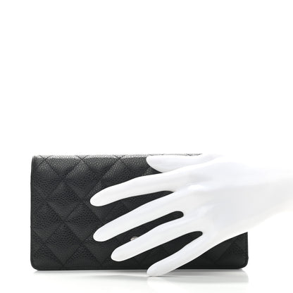 Chanel Caviar Quilted Yen Wallet Black 2 of 6