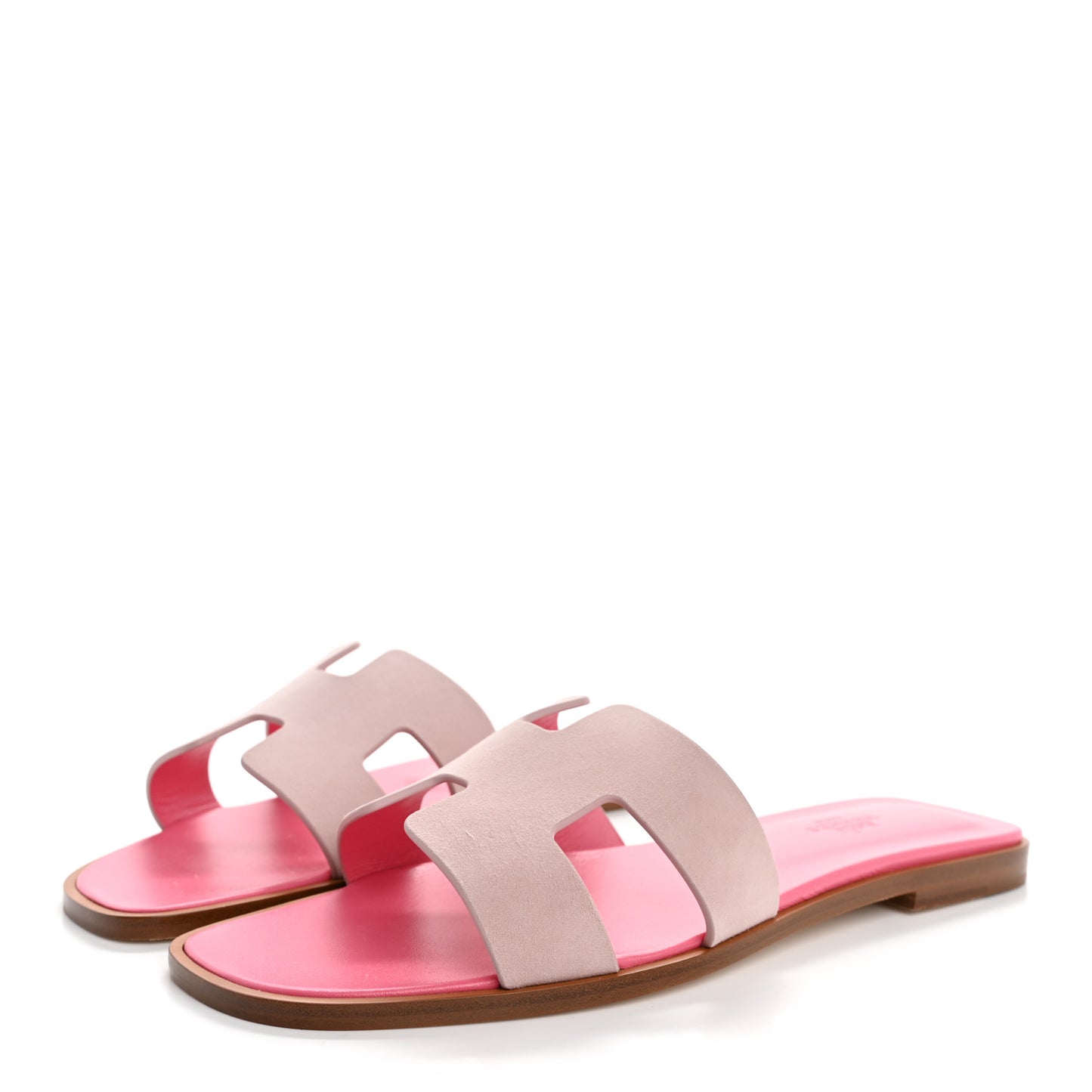 Suede Goatskin Oran Sandals 39.5 Rose Porcelaine