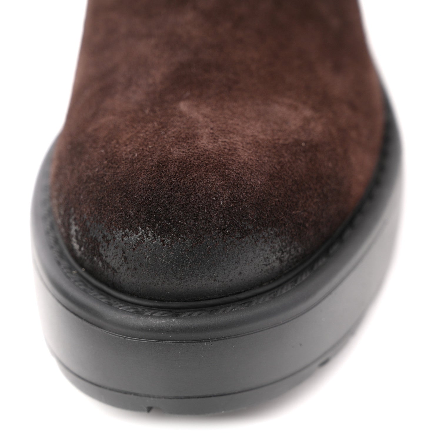 Miu Miu Vintage Effect Suede Mid Calf Boots 40 Morro 9 of 10