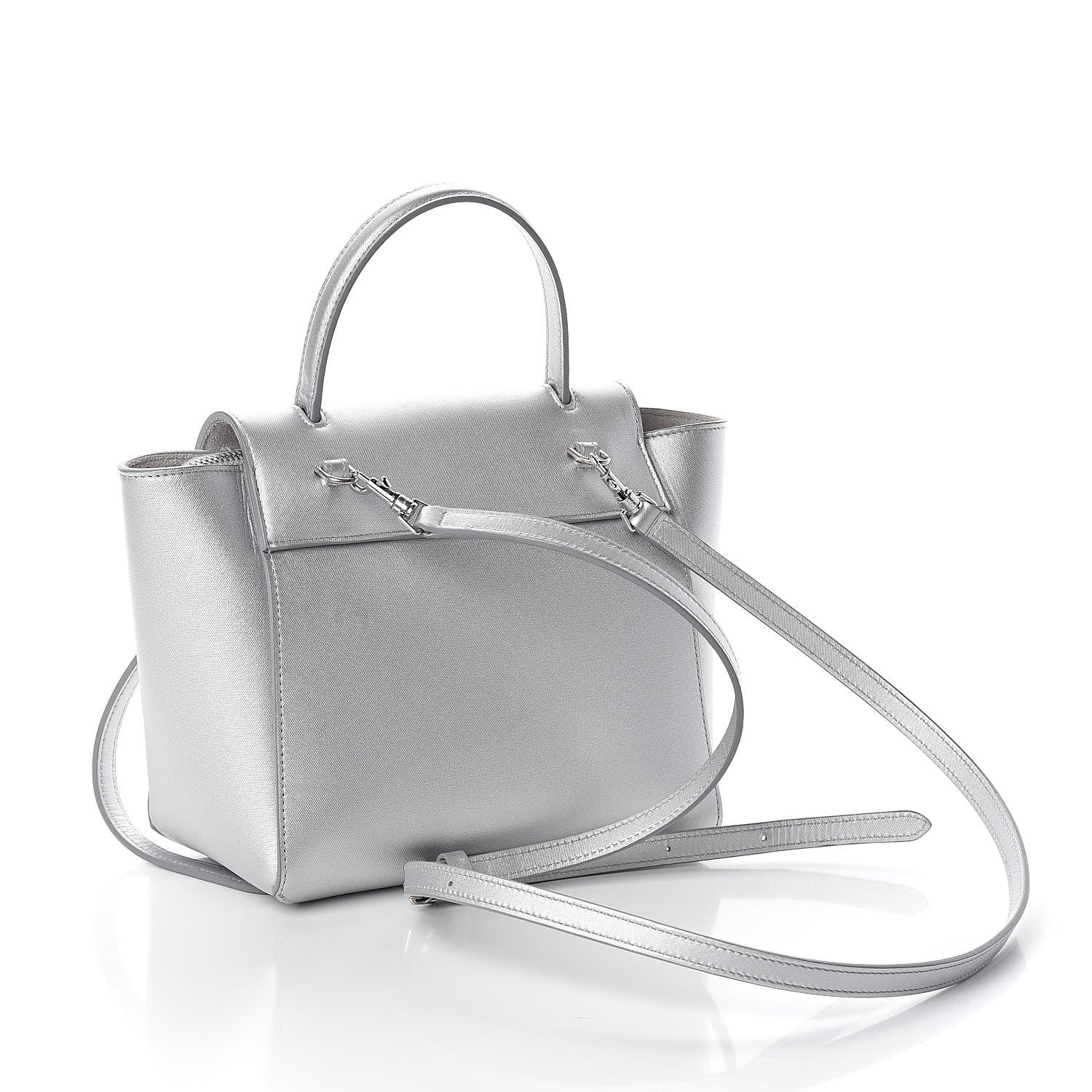 Celine Laminated Calfskin Nano Belt Bag Silver 3 of 9