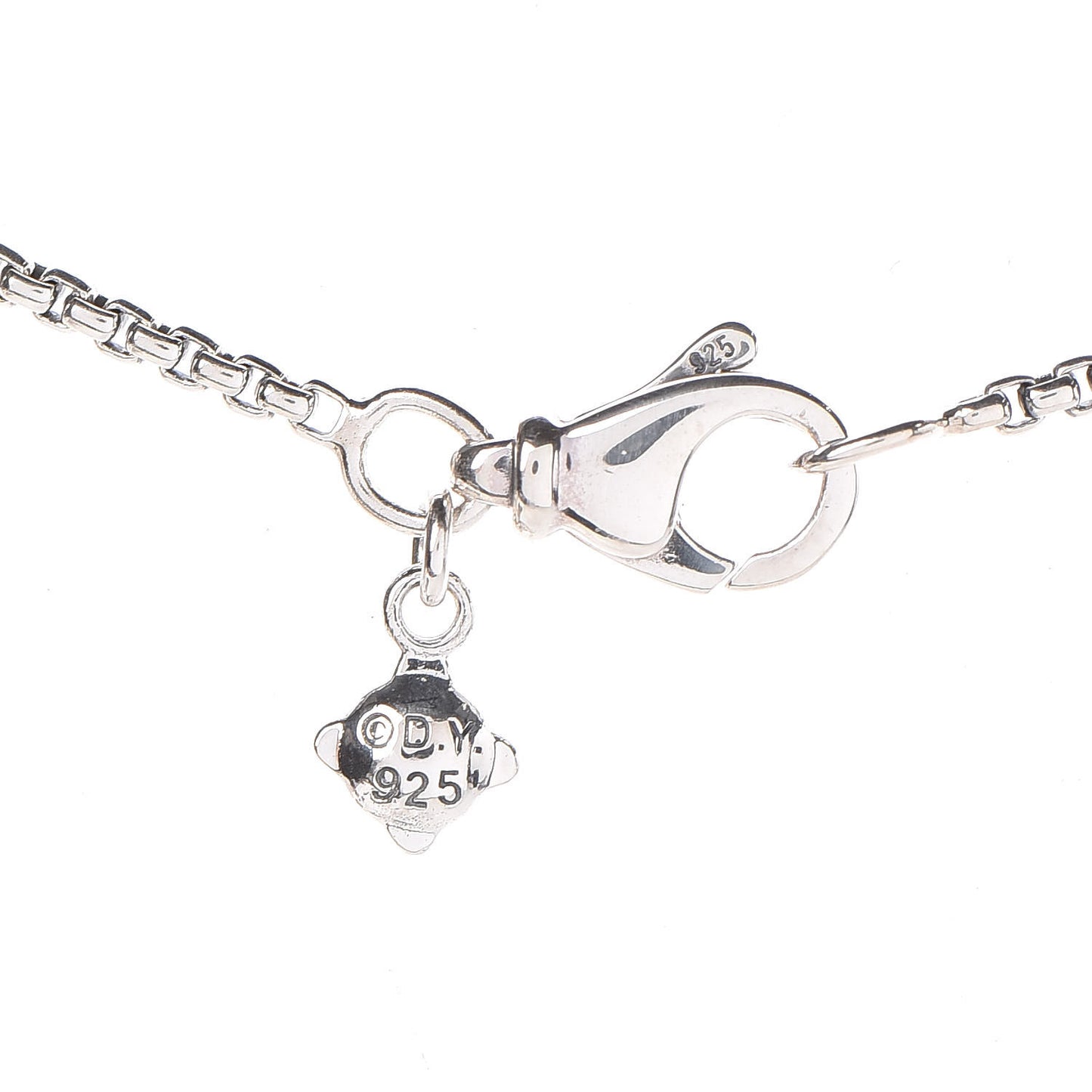 Sterling Silver Diamond Black Onyx 11mm Chatelaine Pendant Necklace