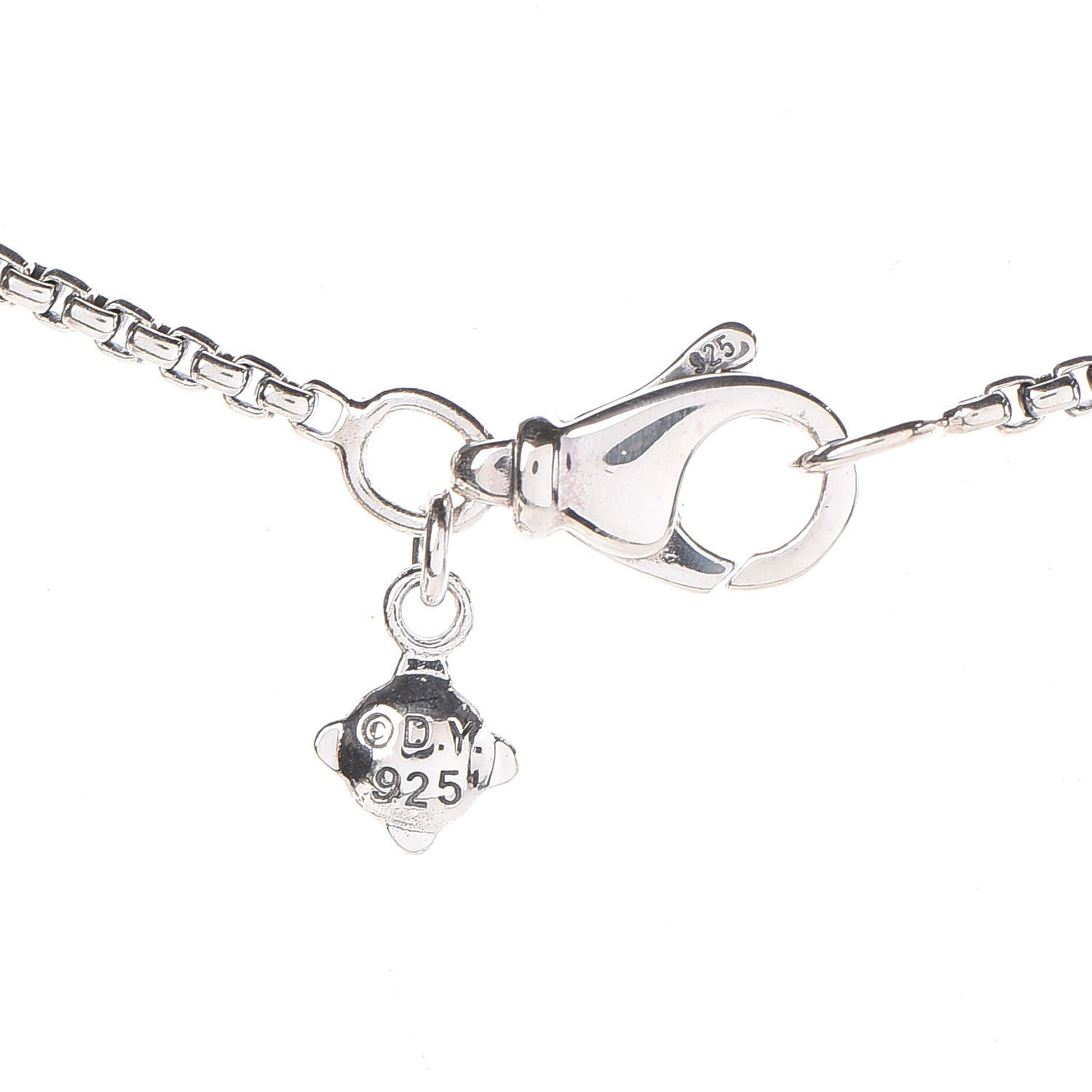David Yurman Sterling Silver Diamond Black Onyx 11mm Chatelaine Pendant Necklace 5 of 6