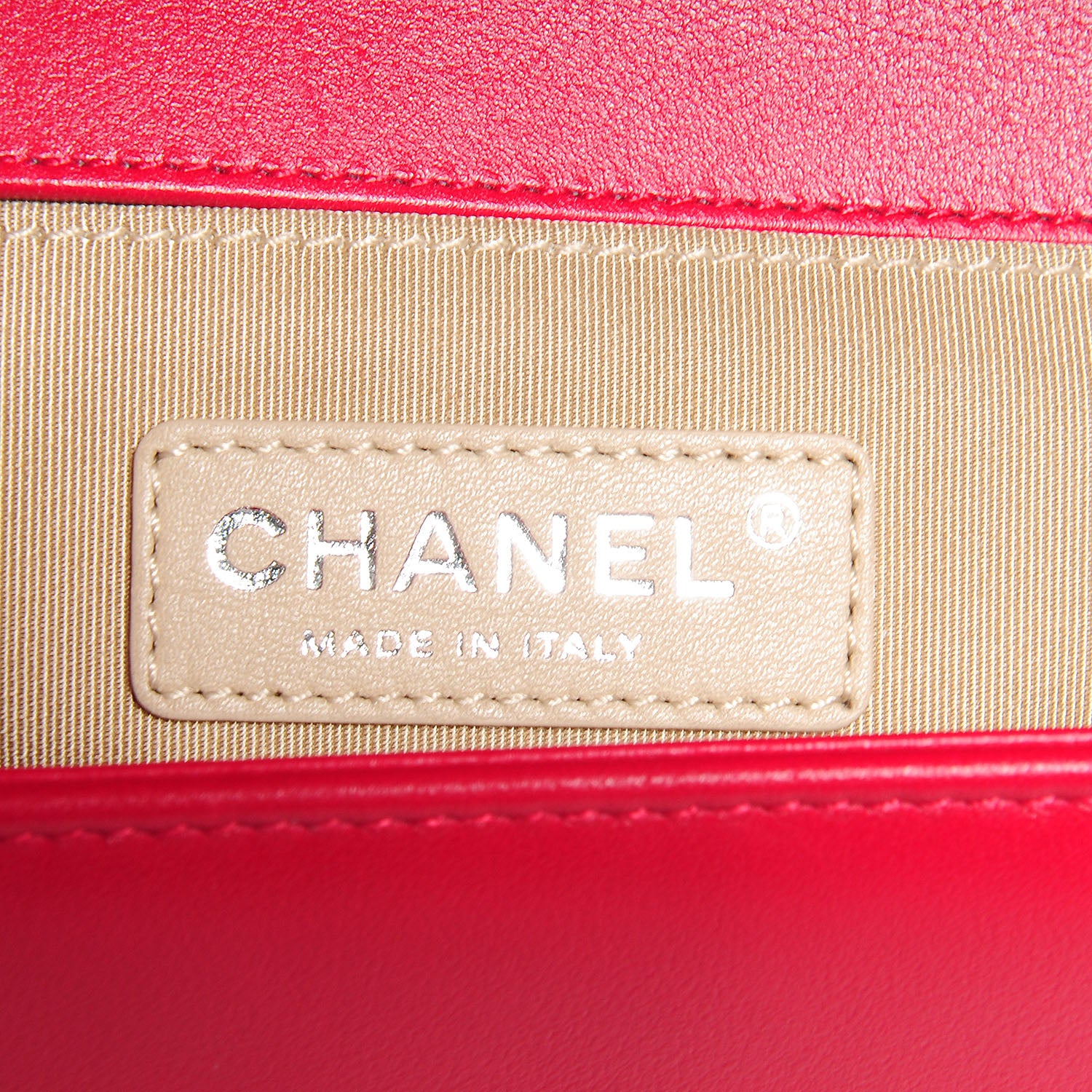 Chanel Calfskin Chevron Medium Boy Flap Dark Pink 8 of 9