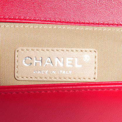 Chanel Calfskin Chevron Medium Boy Flap Dark Pink 8 of 9