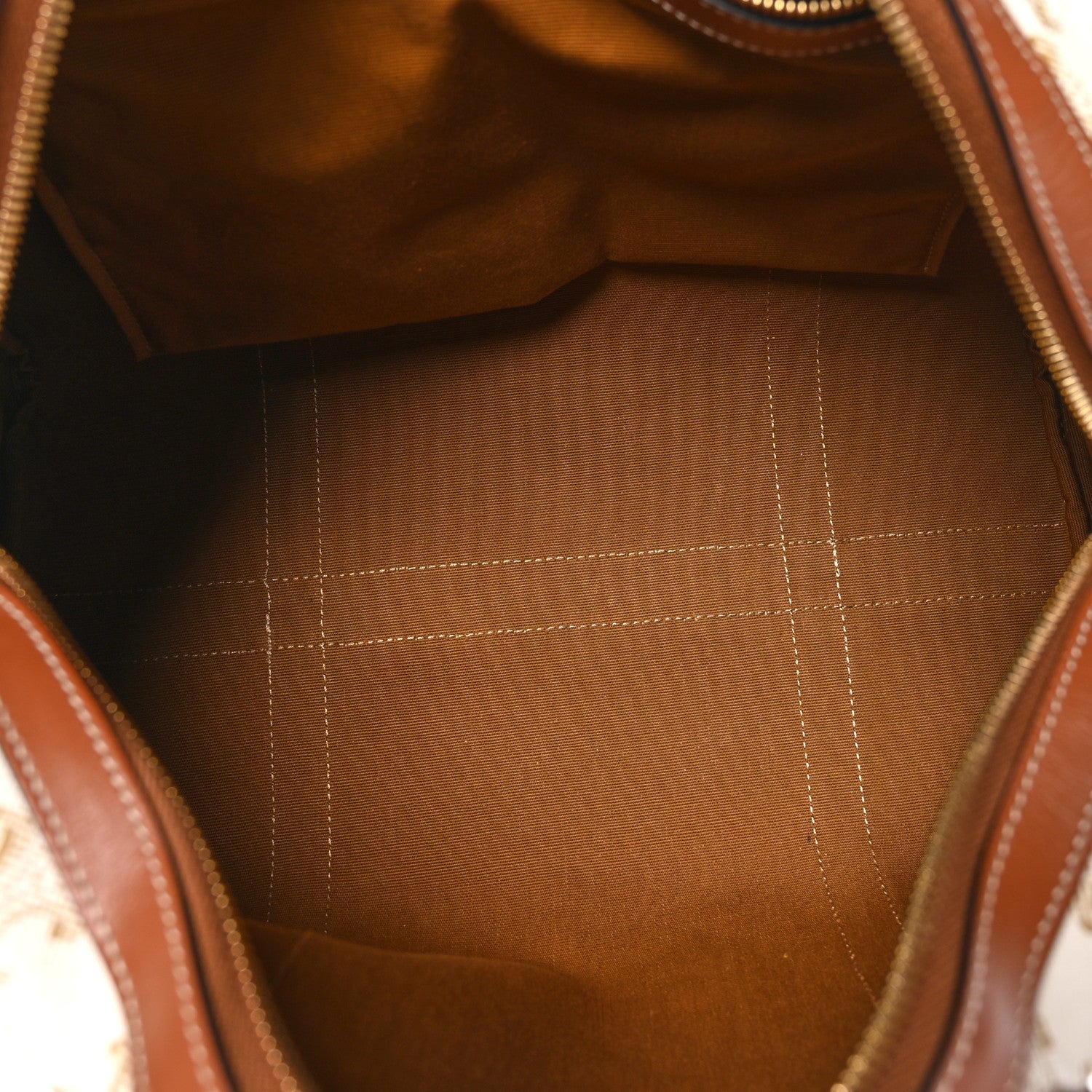 Celine Triomphe Canvas Calfskin Boston Bag White 5 of 10
