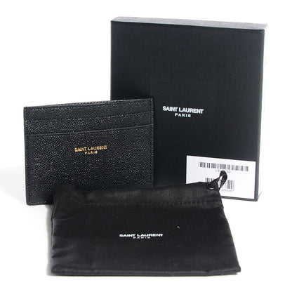 Saint Laurent Grain De Poudre Card Case Black 7 of 7